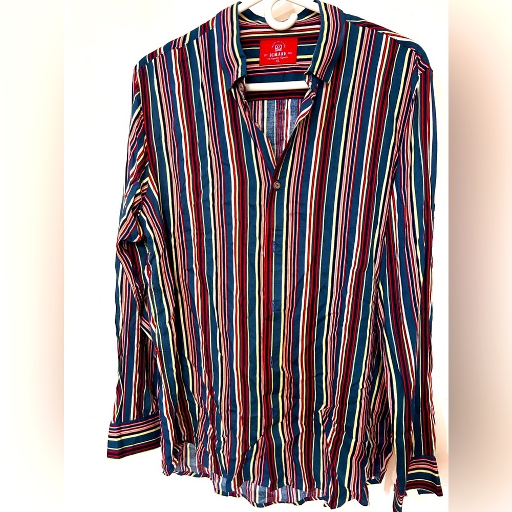 Demand Button Striped Shirt - Picture 1 of 9